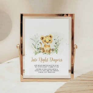Poster Baby shower de Lion verdoyant Late Night Diapers