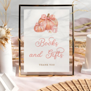 Poster Baby shower de livres et de cadeaux petits Citroui