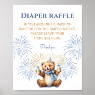 Poster Baby shower de l'Ours de Nouvel An Refroidissement
