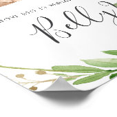 Poster Baby shower de l'ours Devine quelle est la taille  (Coin)