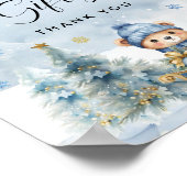 Poster Baby shower de l'ours d'hiver Cartes et cadeaux (Coin)