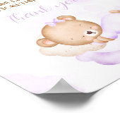 Poster Baby shower de l'ours mou violet Déchets (Coin)
