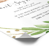 Poster Baby shower de l'ours ne pas dire signe bébé (Coin)