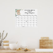 Poster Baby shower de l'ours vert - Date d'échéance (Cuisine)