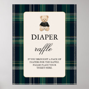 Poster Baby shower de luxe Boy Diaper Signe Raffle