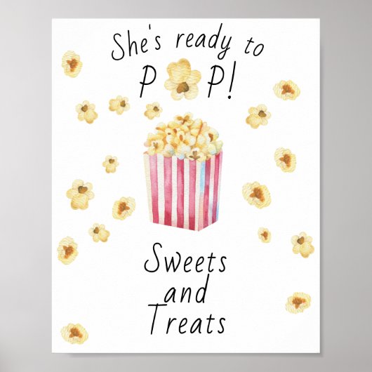 Poster Baby shower de maïs - Sucres et friandises (Devant)