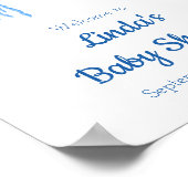 Poster Baby shower de méduse bleu mignonne Bienvenue (Coin)