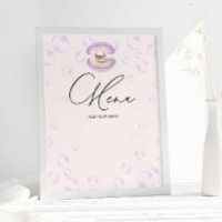 Baby shower de menu Pearl Purple Bubbles
