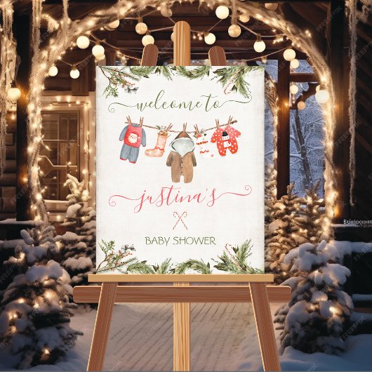 Poster Baby shower de Noël