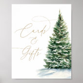 Poster Baby shower de Noël d'hiver Cartes et cadeaux (Devant)