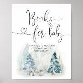 Poster Baby shower de Noël d'hiver Livres pour bébé (Devant)