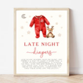 Poster Baby shower de Noël Late Night Diapers Jeu