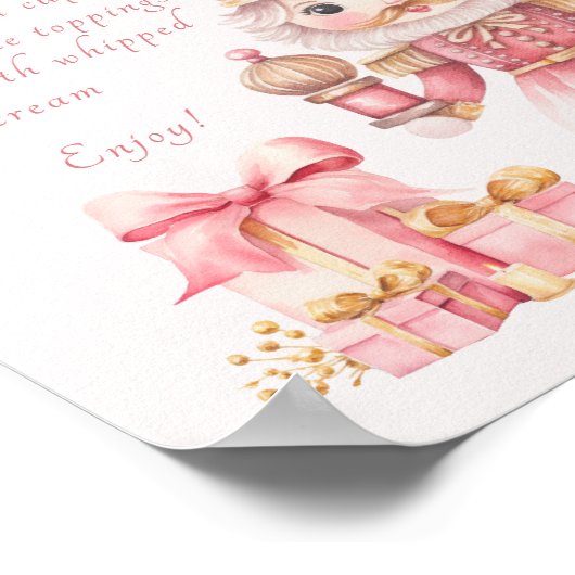 Poster Baby shower de Noël Nutcracker Hot Cocoa Bar (Coin)