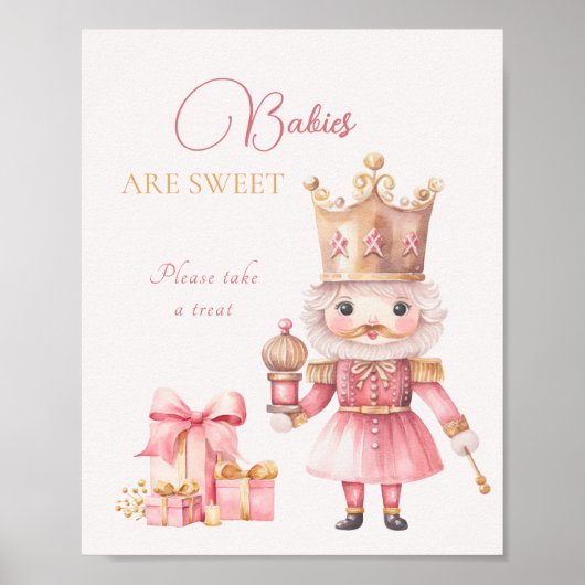 Poster Baby shower de Noël Nutcracker Les bébés sont doux (Devant)
