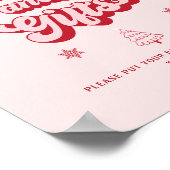 Poster Baby shower de Noël rose Livres et Cadeaux (Coin)