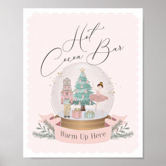 Poster baby shower de noix de cajou rose panneau barre de (Devant)
