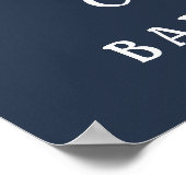 Poster Baby shower de nuit Rustique Woodland Animaux (Coin)