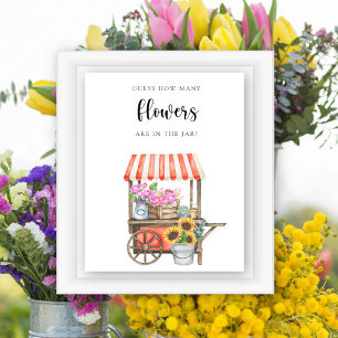 Poster baby shower de panier à fleurs - devinez combien d