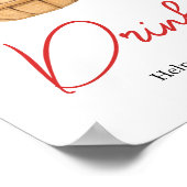 Poster Baby shower de panier à pomme d'automne Boissons (Coin)