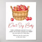 Poster Baby shower de panier de pomme automne ne pas dire (Devant)