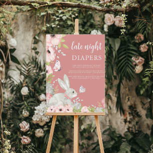 Poster Baby shower de Pâques Floral Diapositives nocturne