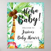 Poster Baby shower de Parties scintillant Tropical Luau W (Devant)