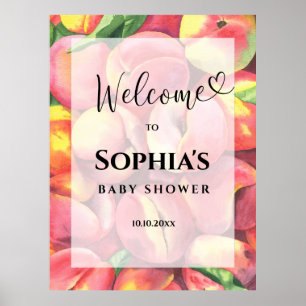 Poster Baby shower de pêche aquarelle