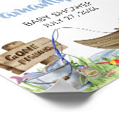 Poster Baby shower de pêche Bienvenue (Coin)