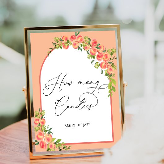 Poster Baby shower de pêche combien de bonbons en bocal