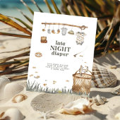 Poster Baby shower de pêche rustique couche de nuit tardi