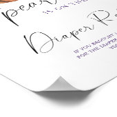 Poster baby shower de perle d'aquarelle Rupture de couche (Coin)