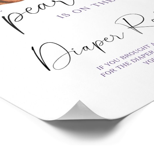 Poster baby shower de perle d'aquarelle Rupture de couche (Coin)