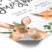 Poster Baby shower de photos d'animaux de bois (Coin)