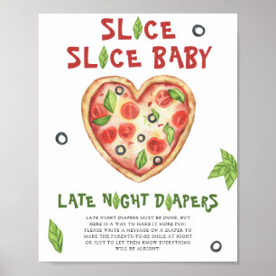 Poster Baby shower de pizza - couches de nuit
