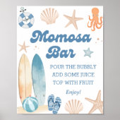 Poster Baby shower de plage Côte Momosa Bar (Devant)