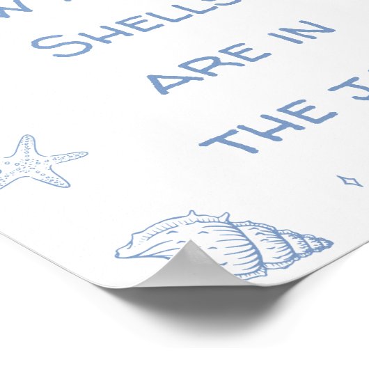 Poster Baby shower De Plage Côtière Devinez Combien De Co (Coin)