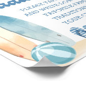 Poster Baby shower de plage côtière Traditions familiales (Coin)