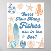 Poster Baby shower De Plage Devinez Combien De Poissons J (Devant)