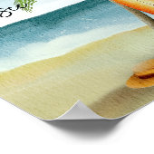 Poster Baby shower de plage - Maman à être destinataire (Coin)