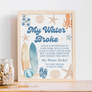 Poster Baby shower De Plage My Water Broke Jeu