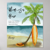 Poster baby shower de plage surf - bar maman-osa (Devant)
