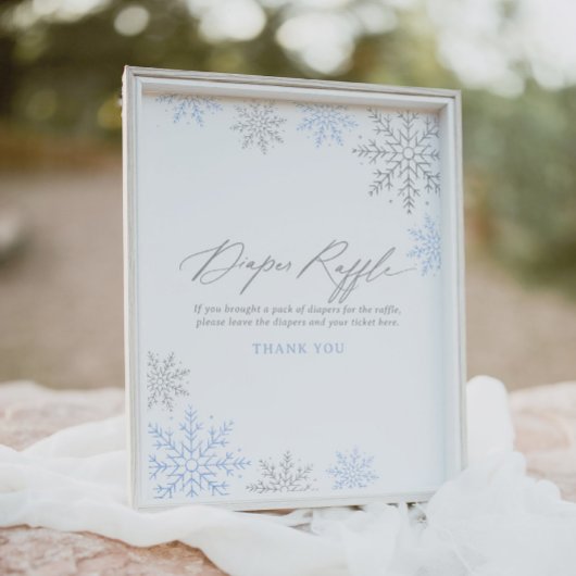 Poster Baby shower de plongée Blue Snowflake Signal