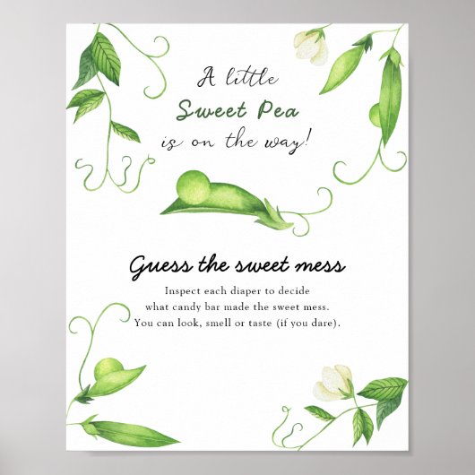 Poster Baby shower de pois - Devinez le doux gâchis (Devant)