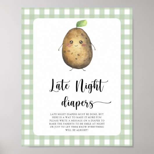 Poster Baby shower de pomme de terre - Late night couches (Devant)