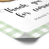 Poster Baby shower de pomme de terre - Merci pour venir (Coin)