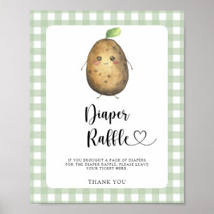 Poster Baby shower de pomme de terre - tombola de couche