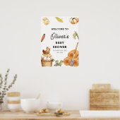 Poster Baby shower de poulet boho cultivé localement Bien (Cuisine)