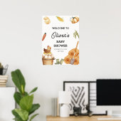 Poster Baby shower de poulet boho cultivé localement Bien (Bureau à domicile)