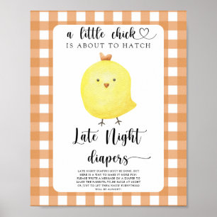 Poster baby shower de poulet - Late night couches jeu
