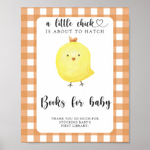 Poster Baby shower de poulet - livres pour bébé